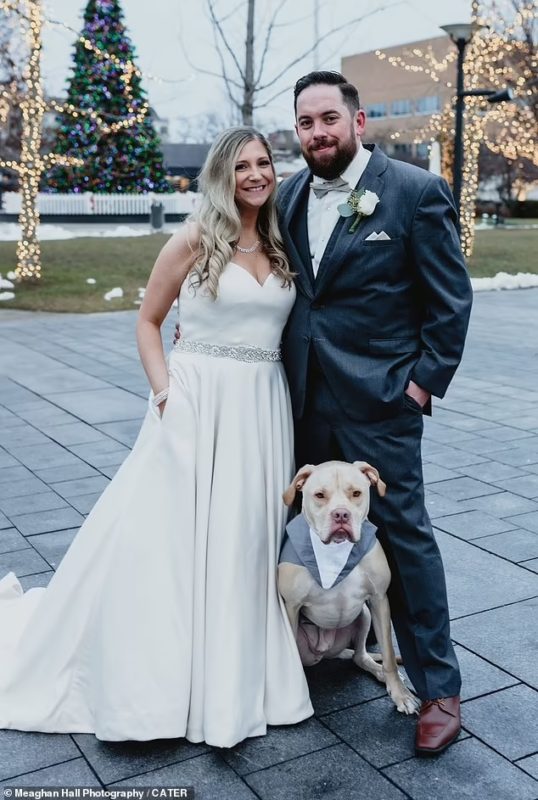 Dog steals the show at wedding after being chosen as best man in his own tuxedo