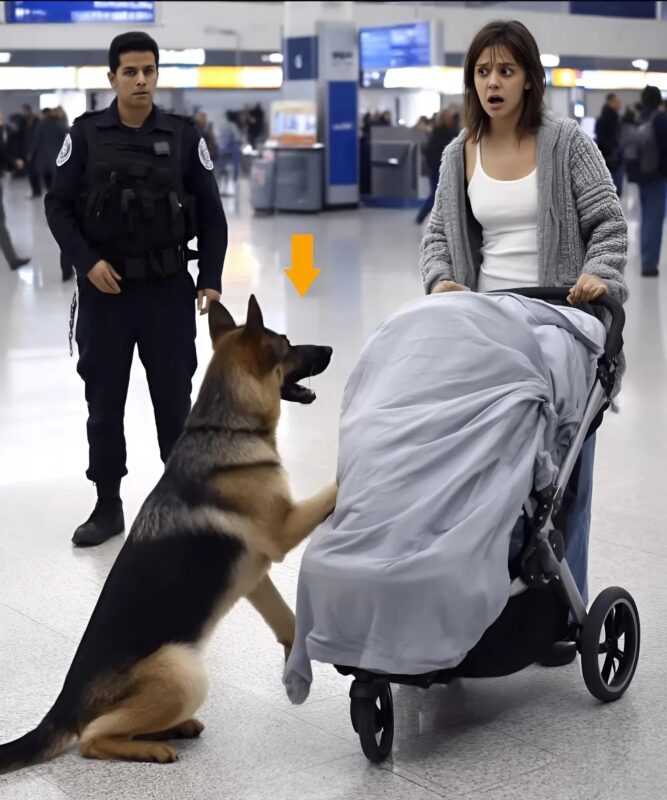 A service dog jumped on a stroller at the airport: What came out froze everyone