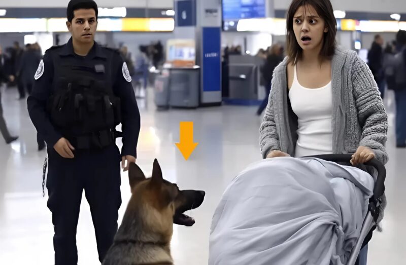 A service dog jumped on a stroller at the airport: What came out froze everyone