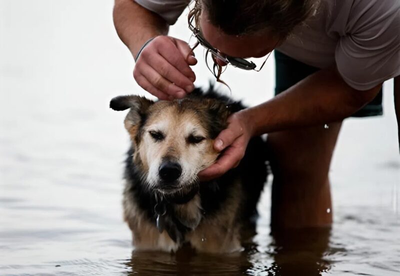 Every evening, a simple gesture but full of emotion, a suspended moment between a man and his dog