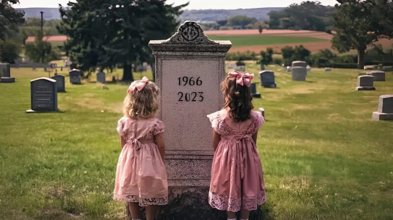 Girls visit their father's grave to show him their new dresses… and find two boxes with their names on them