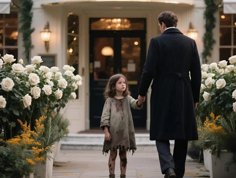 “Sir… please, don’t eat that cake… she put something in it,” whispered the little beggar girl, her eyes full of distress