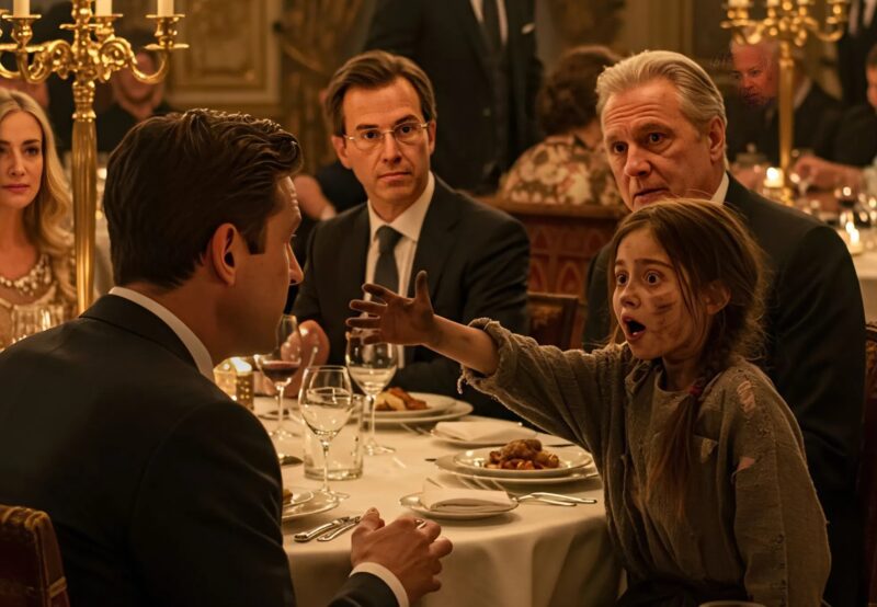 “Sir… please, don’t eat that cake… she put something in it,” whispered the little beggar girl, her eyes full of distress