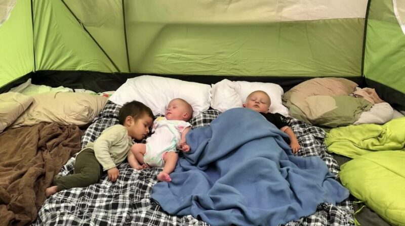"We are homeless right now, but my boys still believe we’re just out camping on a fun little adventure"