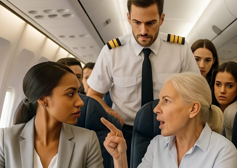 A mother demands a black passenger give up her seat — the pilot’s reaction shocks everyone