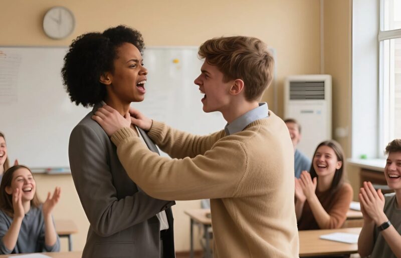 Students make fun of their black teacher without knowing that she used to be a member of an elite unit…