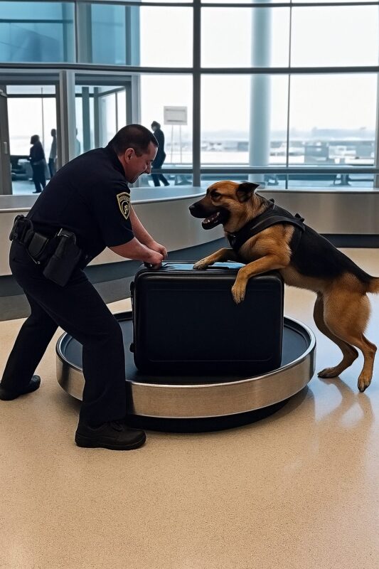 While a police dog was quietly patrolling, it suddenly leapt onto an abandoned suitcase... What the officers discovered inside left them speechless