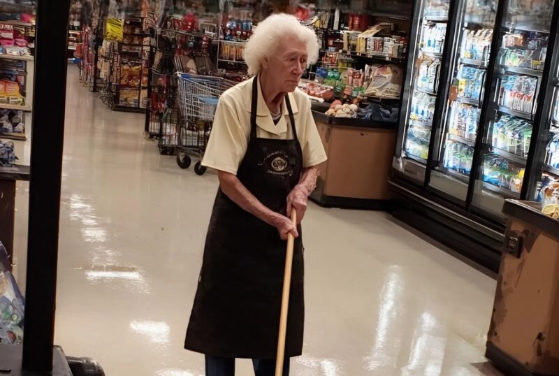 I stood up for an elderly cleaning lady at the supermarket… and the next day, I heard my name over the loudspeakers