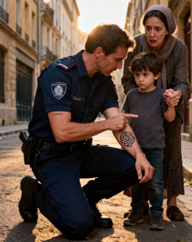 The orphaned child looked at Bastien’s tattoo and whispered, “My dad ...