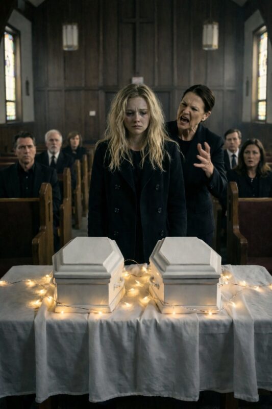 At the funeral of my twin babies, as I stood frozen in front of their tiny white coffins, my mother-in-law leaned toward me and whispered in an icy voice, “God took them because He knew what kind of mother you were…”
