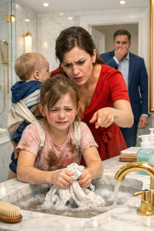 A little girl washed skirts every day for her stepmother, just to get a few scraps of food for herself and her little brother. Then one day, the millionaire arrived and…