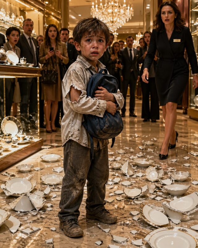 The luxury showroom was bathed in a warm, elegant light... Endless rows of crystal and porcelain sparkled atop polished marble… until everything changed in a single second.