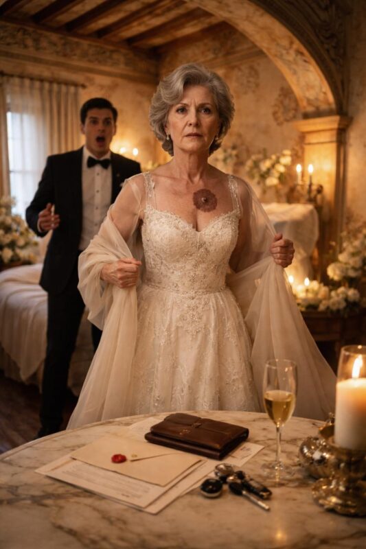On our wedding night, my sixty-year-old wife slowly lowered her shawl, revealed a mark on her shoulder, and whispered, “Before you touch me, you need to know who I really am”