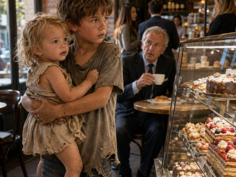 An eight-year-old boy entered a luxury bakery to ask for day-old bread… but under the watchful gaze of a billionaire, the truth about what had happened to their parents that night began to emerge — revealing a disturbing connection to his own family, a secret long buried