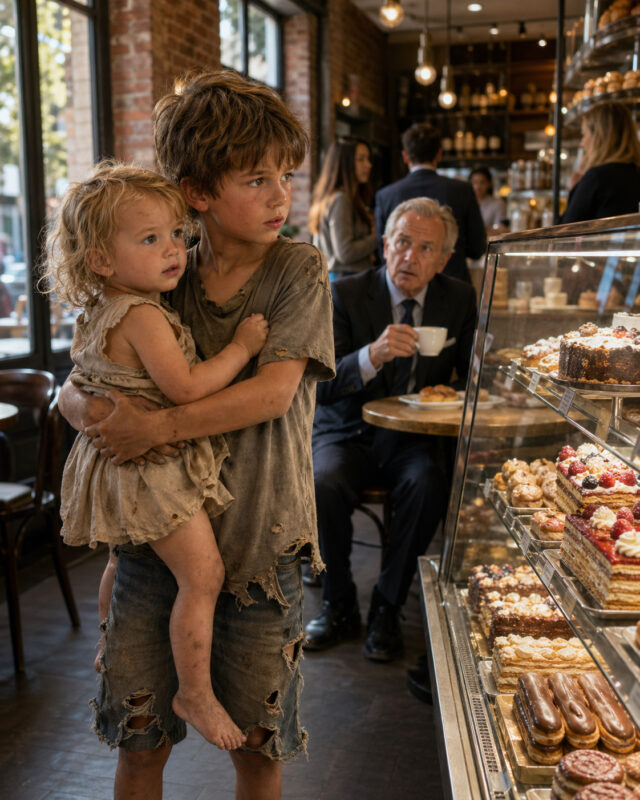 An eight-year-old boy entered a luxury bakery to ask for day-old bread… but under the watchful gaze of a billionaire, the truth about what had happened to their parents that night began to emerge — revealing a disturbing connection to his own family, a secret long buried