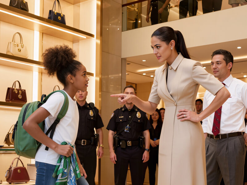 Shocking scene in a luxury store… a teenage girl accused of theft… just because of her appearance!