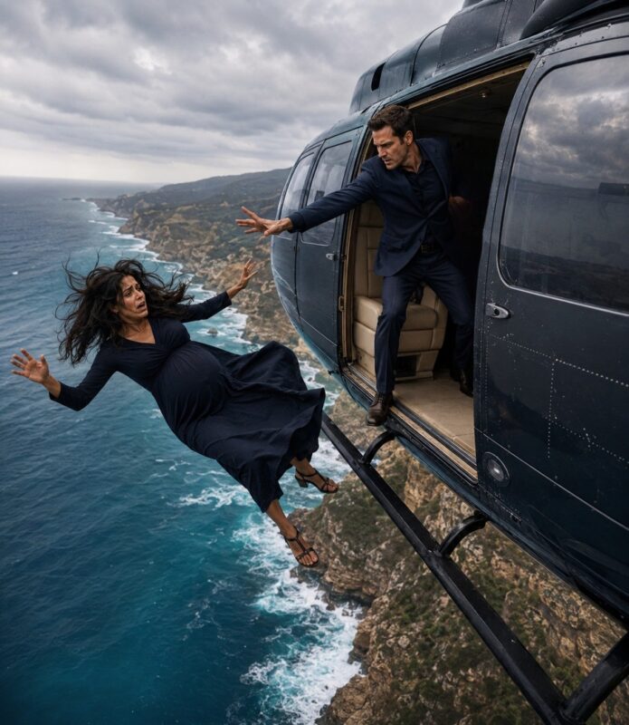 The husband organized a romantic helicopter flight for his pregnant billionaire wife… but no one could have imagined what he was really planning