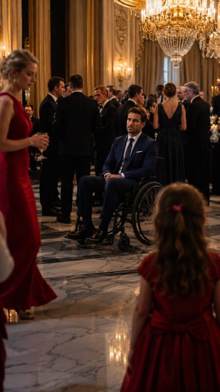 The guests acted as if the man in the wheelchair didn’t exist… until a little girl in a red dress changed everything in a matter of seconds