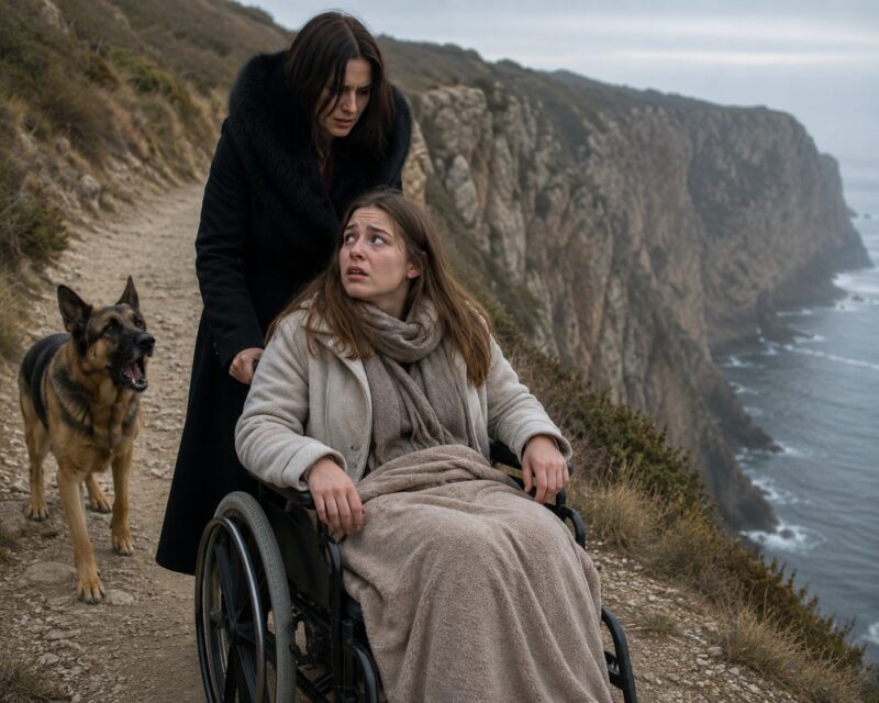 The stepmother pushed her recently deceased husband’s disabled daughter off a cliff, convinced she would finally keep the entire inheritance for herself… But a few hours later, someone knocked on her door, and when she saw who was standing there, she turned pale with horror
