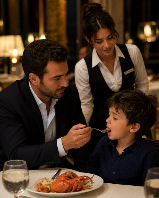In the dining room, no one paid any attention to the waitress… Yet she was about to accomplish what colossal fortunes, renowned experts, and even a billionaire father had never managed to do… And it was going to shock him