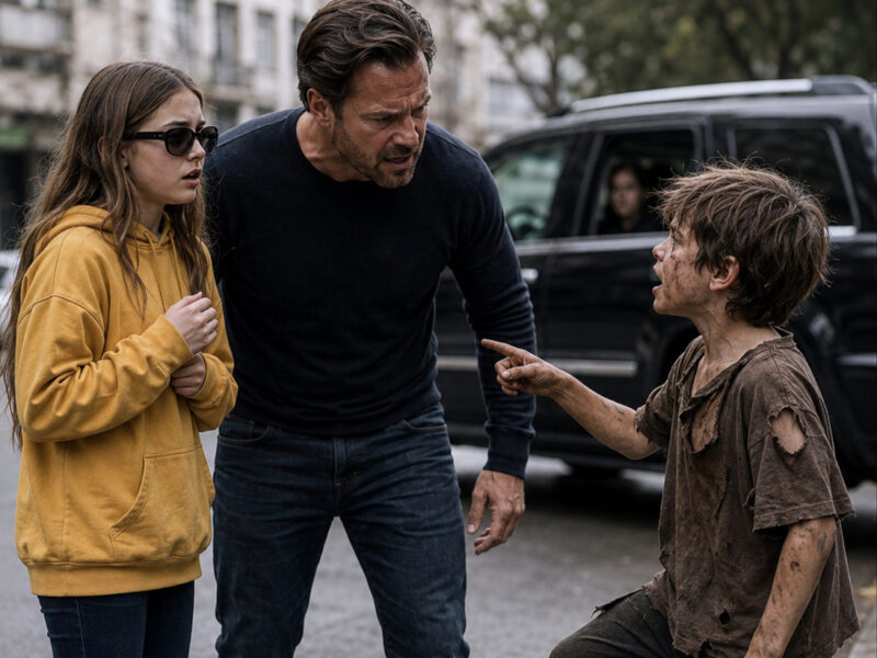 A young girl's white cane rolled into the middle of the street, but when a ragged boy stepped on it and told her furious father, “Your daughter isn't blind,” no one was prepared for the shocking truth that would explode just seconds later...