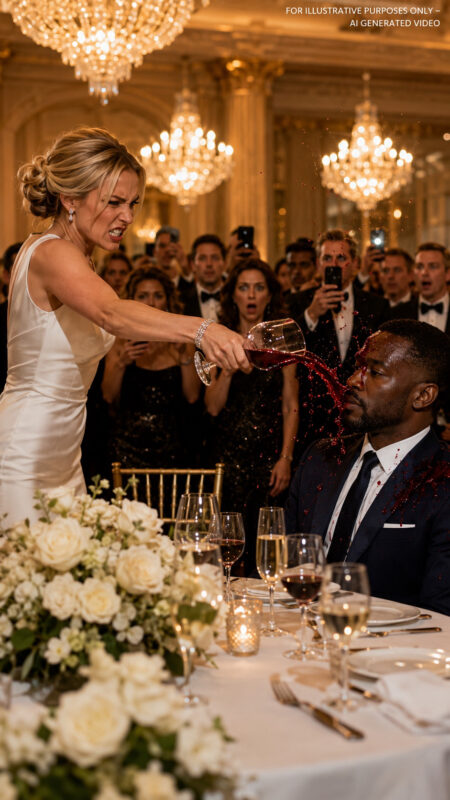 A billionaire’s wife humiliates a black CEO by throwing wine in his face — moments later, her family loses a billion-dollar contract
