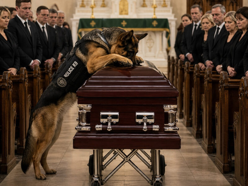 The elderly German Shepherd who had escaped from a retirement center nearly sixty miles from the church clawed desperately at the coffin, as if he still believed his partner would answer him... When the lid was finally lifted, everyone in attendance was left in complete shock...