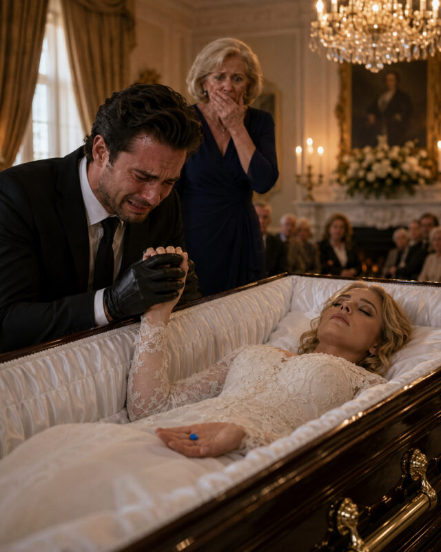 I kissed my wife's icy forehead as she lay in her casket... and when I gently pried open her clenched hand, I found a navy-blue button inside. It had been torn off with such force that strands of fabric were still attached