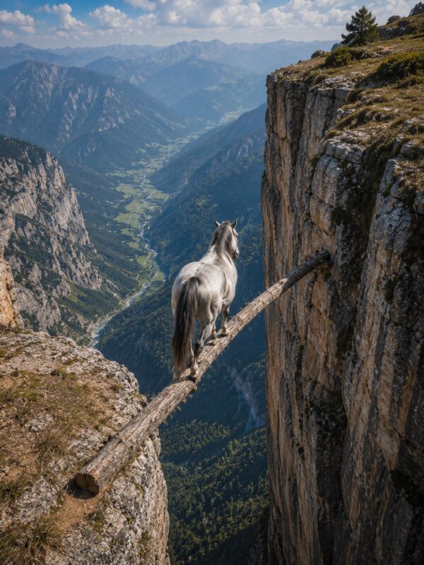 Everyone believed this horse was about to die before their eyes... But no one knew why he was risking his life on that cliff