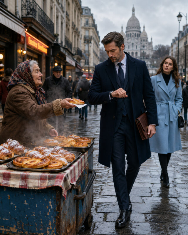 As he hurried to an important business meeting, a successful businessman accepted the warm apple turnover an elderly street vendor held out to him. One bite was enough to stop him in his tracks… When she pulled an old photograph from her basket, his phone slipped from his hands