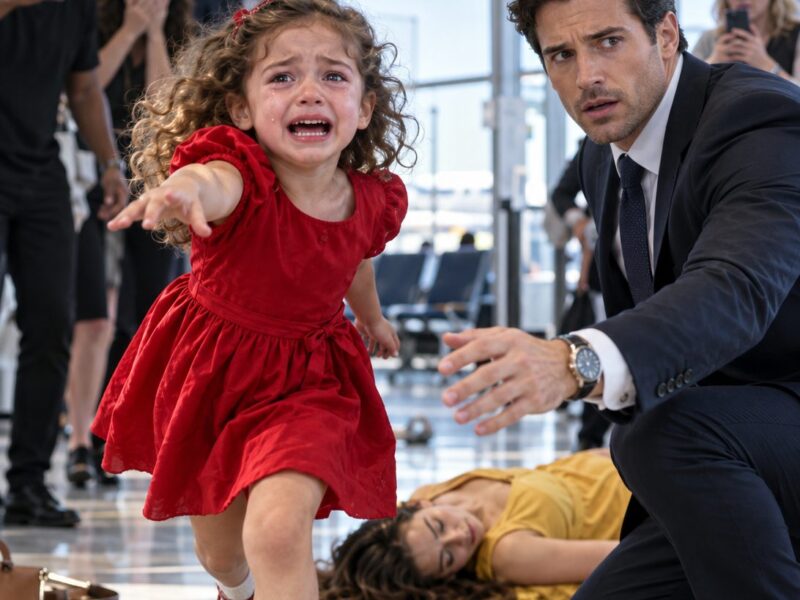 A billionaire had just missed his flight when a little girl rushed toward him, crying out: “Please, help me! My mom won’t wake up!”