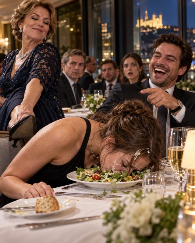 My mother-in-law shoved my face into my plate, so I smiled… then I did something that changed the entire evening…