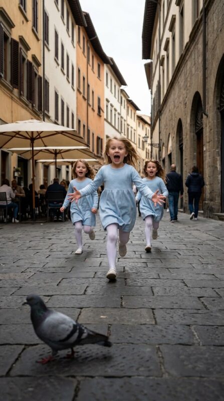 Three little girls ran across the square and threw their arms around a stranger, dressed in rags and sitting alone on the steps in the cold… and a single sentence brought their mother to tears