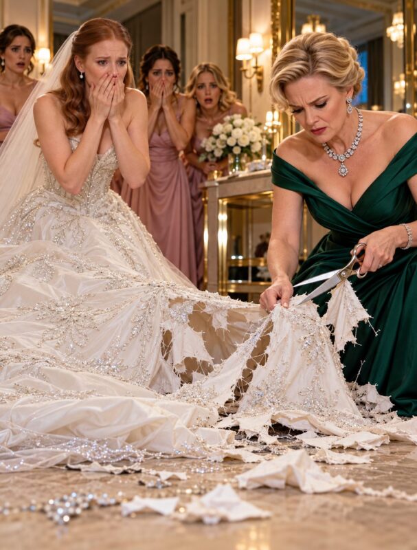 My mother-in-law tore apart my $120,000 wedding dress just three minutes before the ceremony... She had no idea I was about to expose her in front of 500 guests