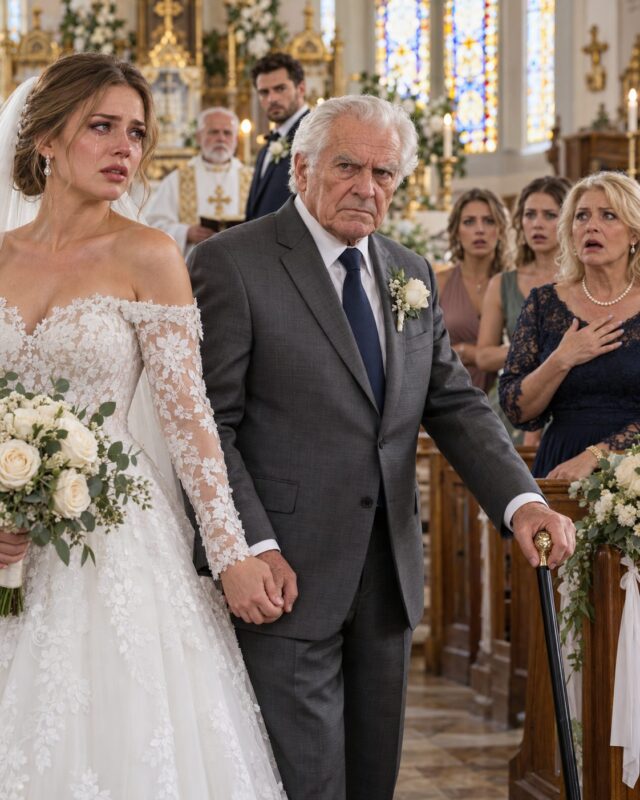 My mother refused to walk me down the aisle, so my grandfather took her place. Halfway down, he stopped and said eight words that left everyone stunned